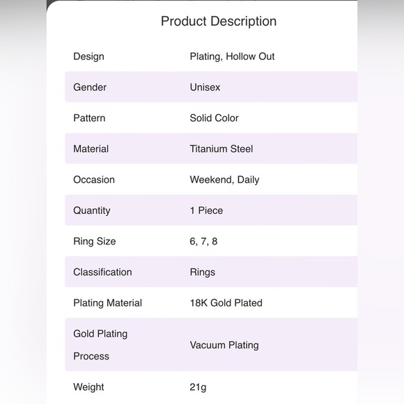 Titanium Steel 18K Gold Plated Plating Hollow Out Ring - Picture 7 of 8